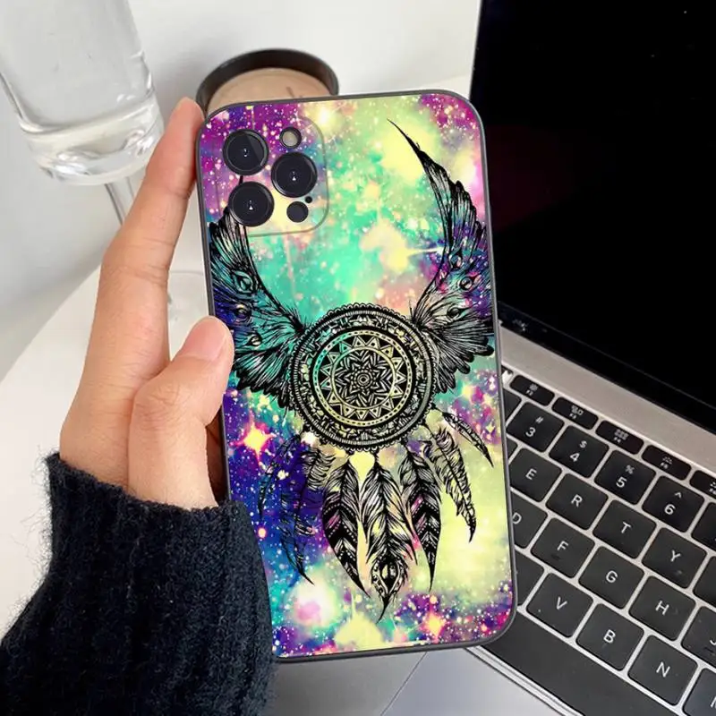 Dream Cather Feathers Phone Case For iPhone 14 11 12 13 Mini Pro XS Max Cover 6 7 8 Plus X XR SE 2020 Funda Shell