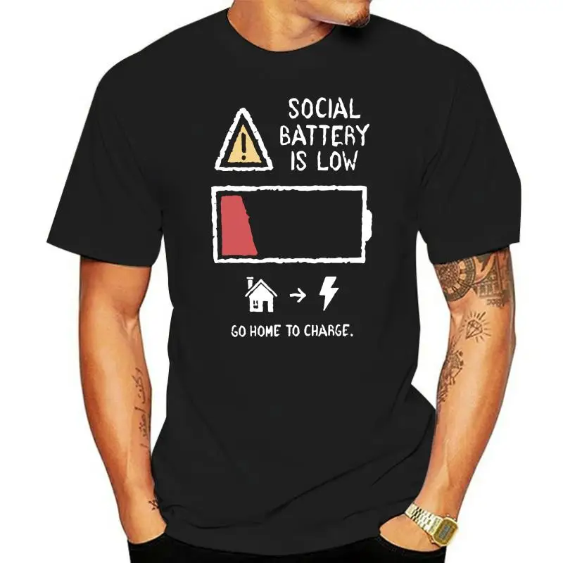 

Cotton fashion 2022 trend T-shirt Low Social Battery Printed men's T-Shirt Short Sleeve