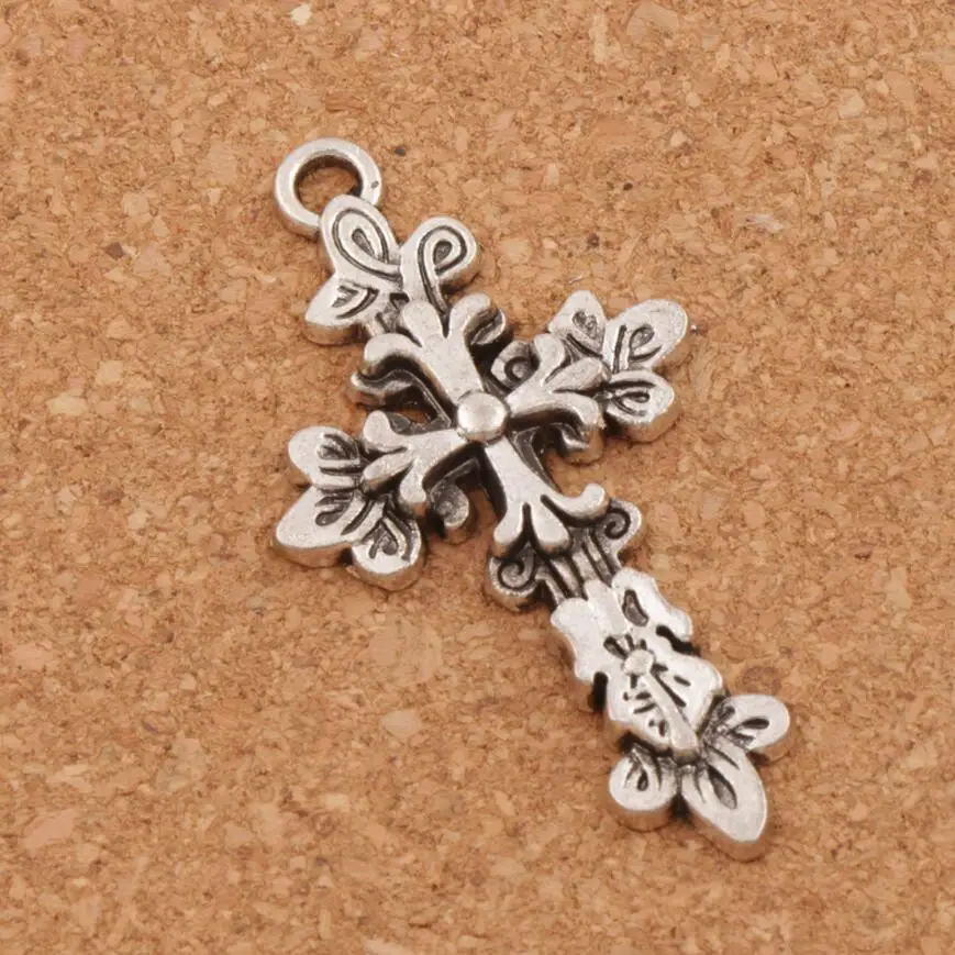 

3D Flower Knot Infinity Cross Charm Beads Religious 25x47.5mm 10pcs Zinc Alloy Pendants Fashion Finding Jewelry L442