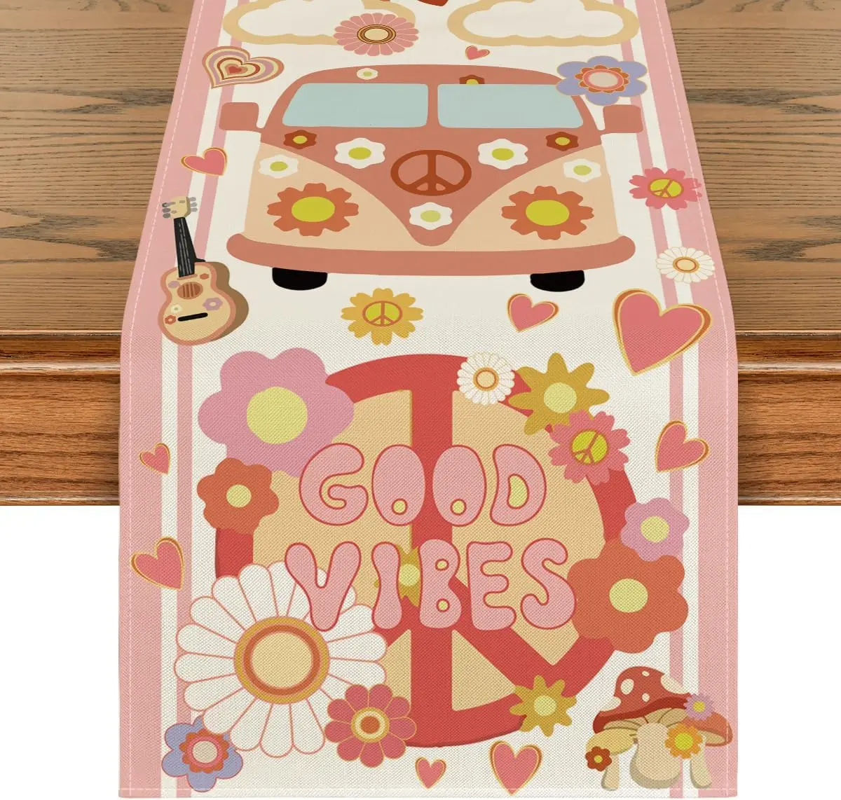

Льняная дорожка для стола Good Vibes Daisy Flower