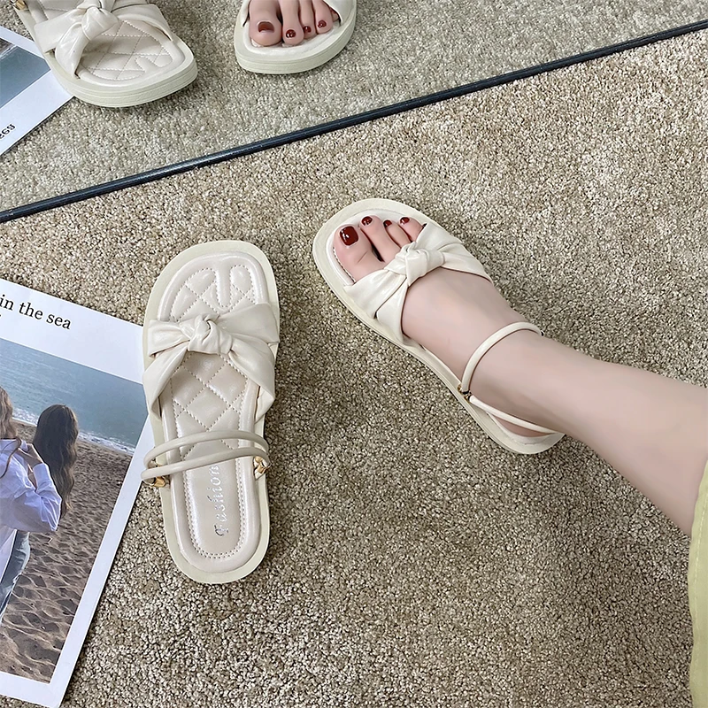 

Шлепанцы женские на низком каблуке, мягкие однотонные сандалии, мягкие, без каблука, бежевые, черные, для девушек, лето 2022