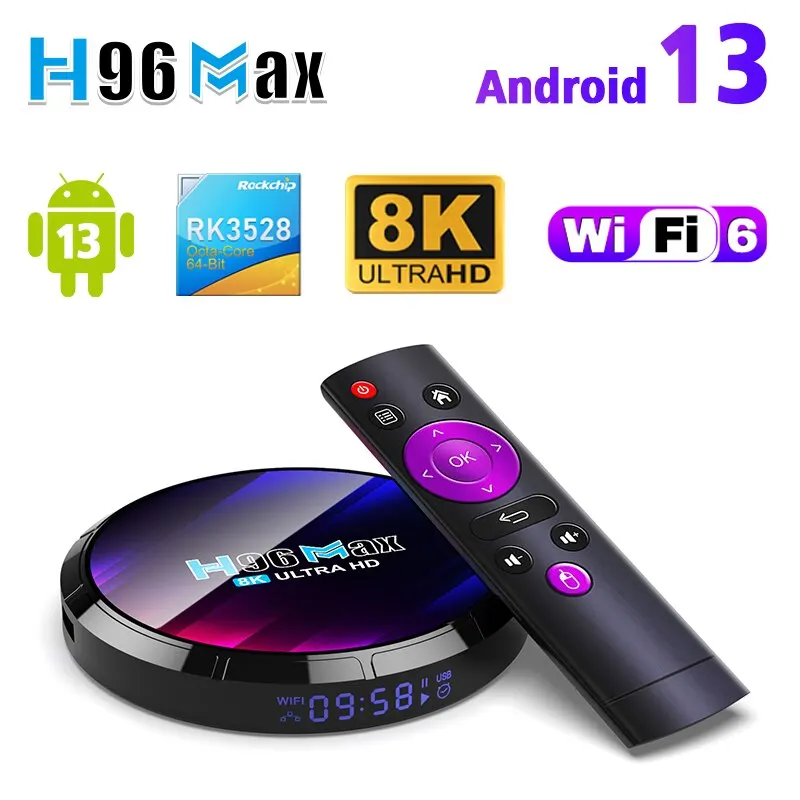 H96max Rk3528 4gb Ram 64gb Rom Android Box Support 2.4g/5.8g