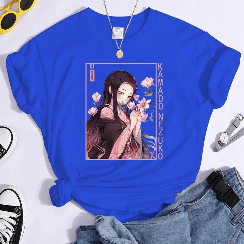 Новая футболка с принтом Харадзюку аниме камадо незуко Y2K коротким рукавом