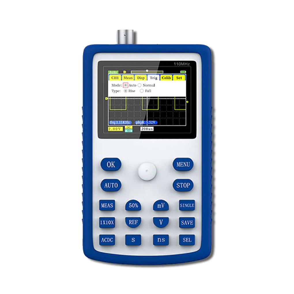 

Car Repair LCD Handheld Oscilloscope Electrician Tool Rechargeable 500Msa/S 110Mhz Oscilloscopes Button Operation