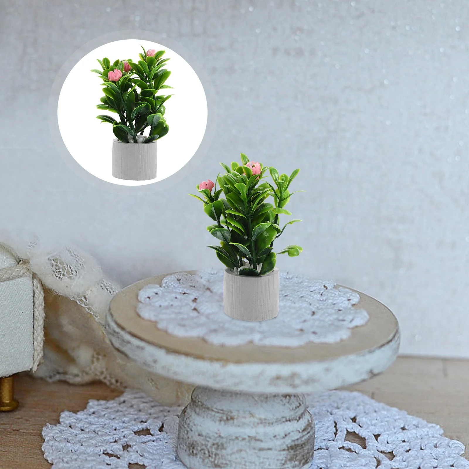 

Home Desktop Ornaments Mini House Miniature Decor Bonsai Potted Plants Landscape