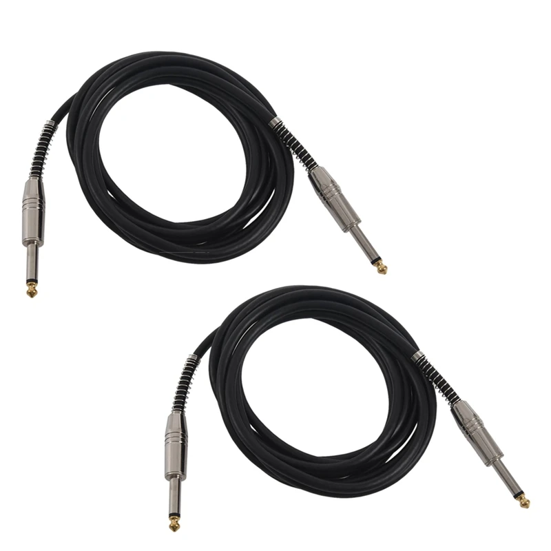 

2Pcs 3 Meter Guitar Cable Bass Electric Jack Cord Plug Low Noise Black