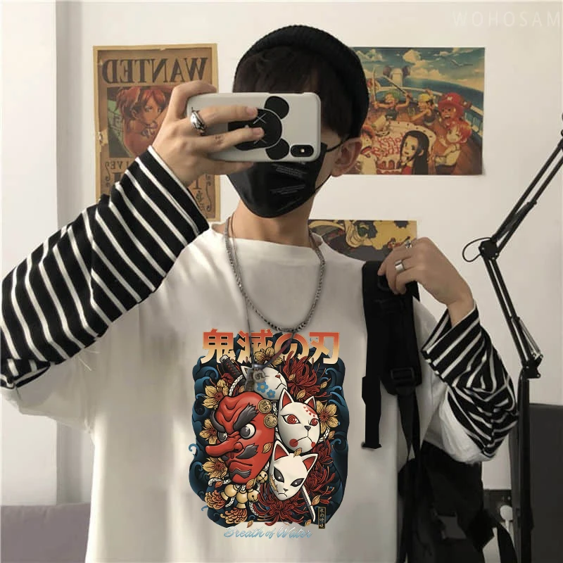 Футболка мужская в готическом стиле аниме рассекающий демонов летняя Базовая