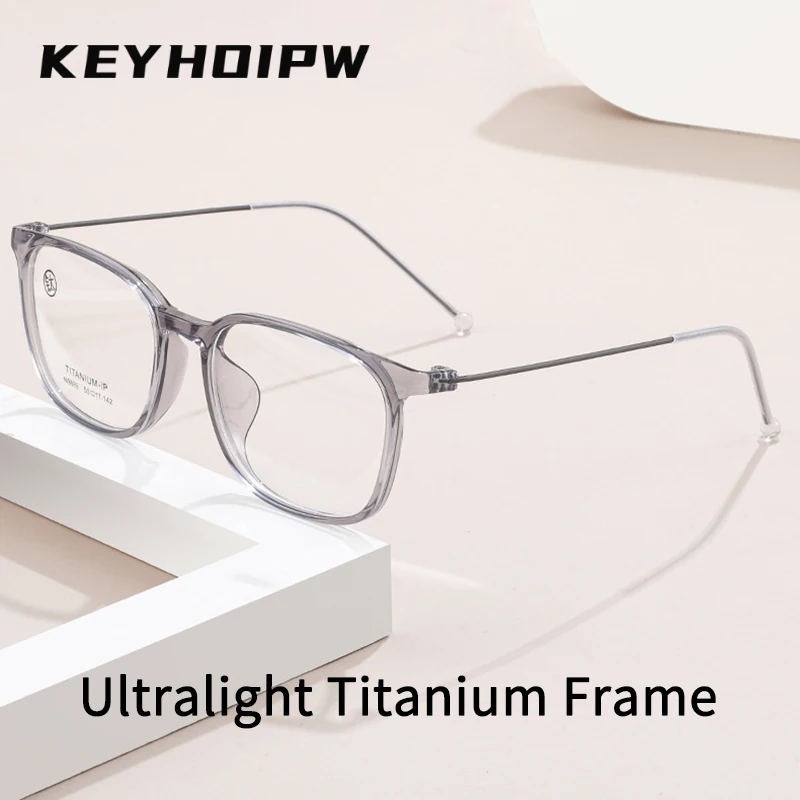 

KEYHOIRW Retro Trendy Ultralight TR90 Women's Optical Myopia Glasses Titanium Prescription Eyeglasses Frame For Men 9889