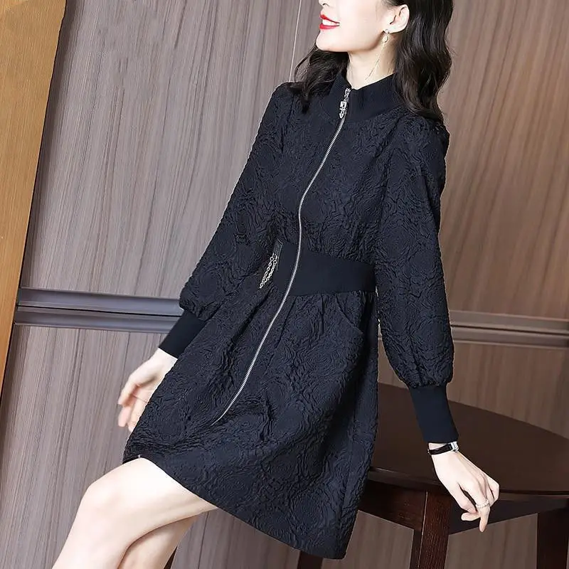 

Women Dress Autumn And Winter 2022 New French Small Child Light Luxury Ladies Temperament Waist Slimming Salon Dress Female