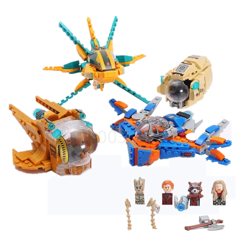 

New SuperHero Avengers Battleship Nova Fighter Galaxy Guardian Spaceship Assembled Building Block Model Toy For Kids