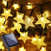 solar star string lights 8 modes solar powered twinkle fairy lights waterproof star light for outdoor gardens lawn christmas