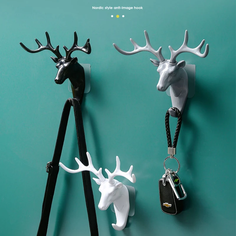 

Wall Hanging Hook Vintage Deer Head Antlers for Hanging Clothes Hat Scarf Key Deer Horns Hanger Rack Wall Decoration