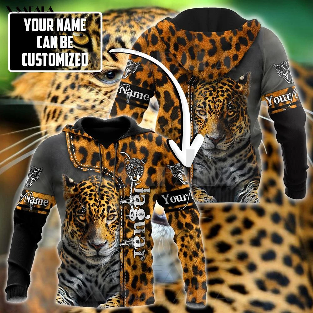 

Jaguar Animal 3D Printed Zipper Hoodie Men Pullover Sweatshirt Hooded Jersey Tracksuits Outwear Coat Casual