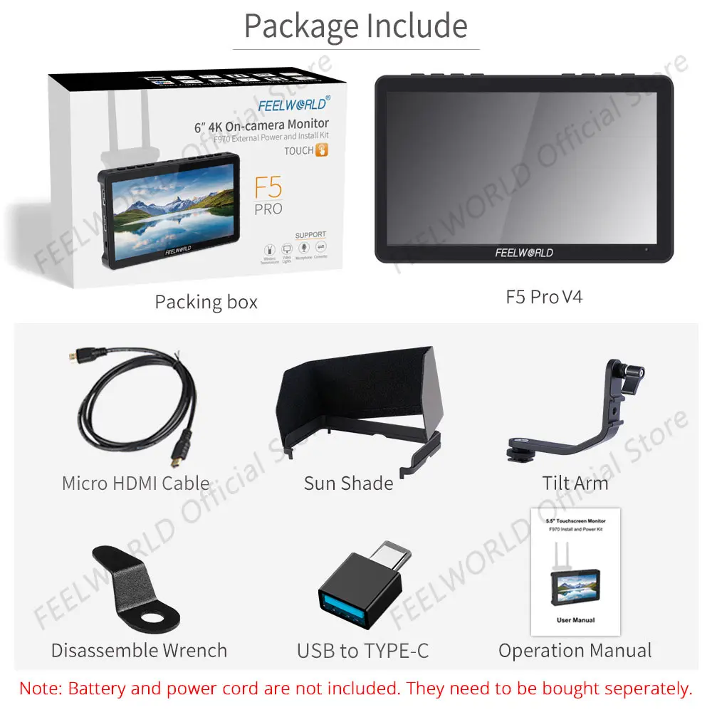 Монитор для камеры FEELWORLD F5 Pro 5 дюйма HD1920x1080 4K HDMI