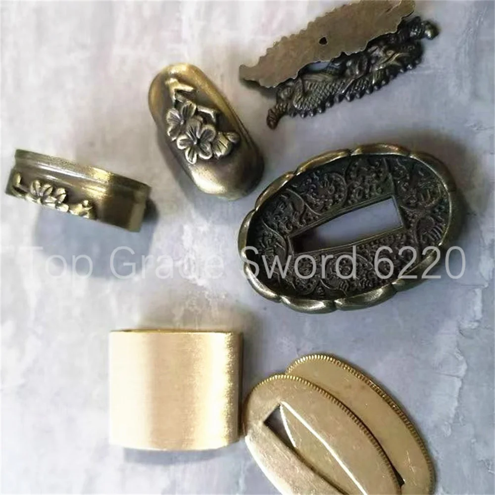 Набор уникальных сплавов, поручни Tsuba Guard Kashira Fuchi Menuki, латунь Seppa для японского настоящего японского самурая, катаны, меча, фитинги (art.: 3920cd8f16cb0) - 3920cd8f16cb0