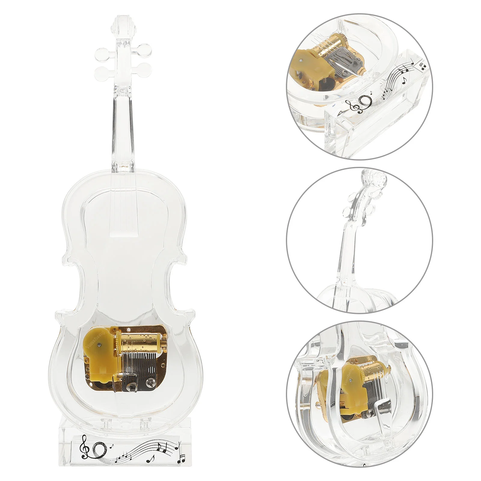 

Box Violin Musical Mini Ornament Boxes Instrument Kid Acrlic Toyclassical Wind Gift Acrylic Clear Decor Model Birthday Wedding