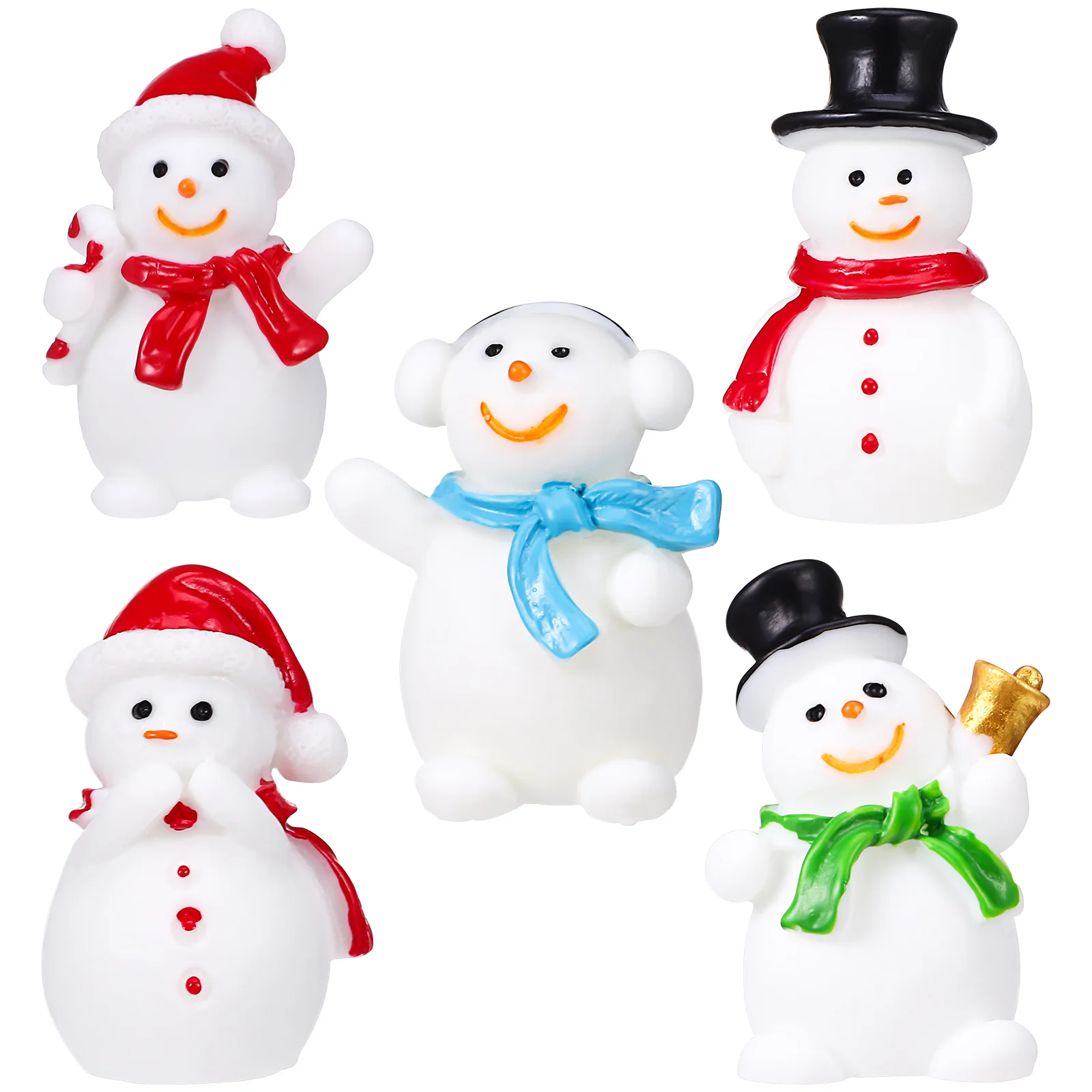 

Mini Snowman Figurines Christmas Decorations Resin Snowman Miniature Christmas Decorations