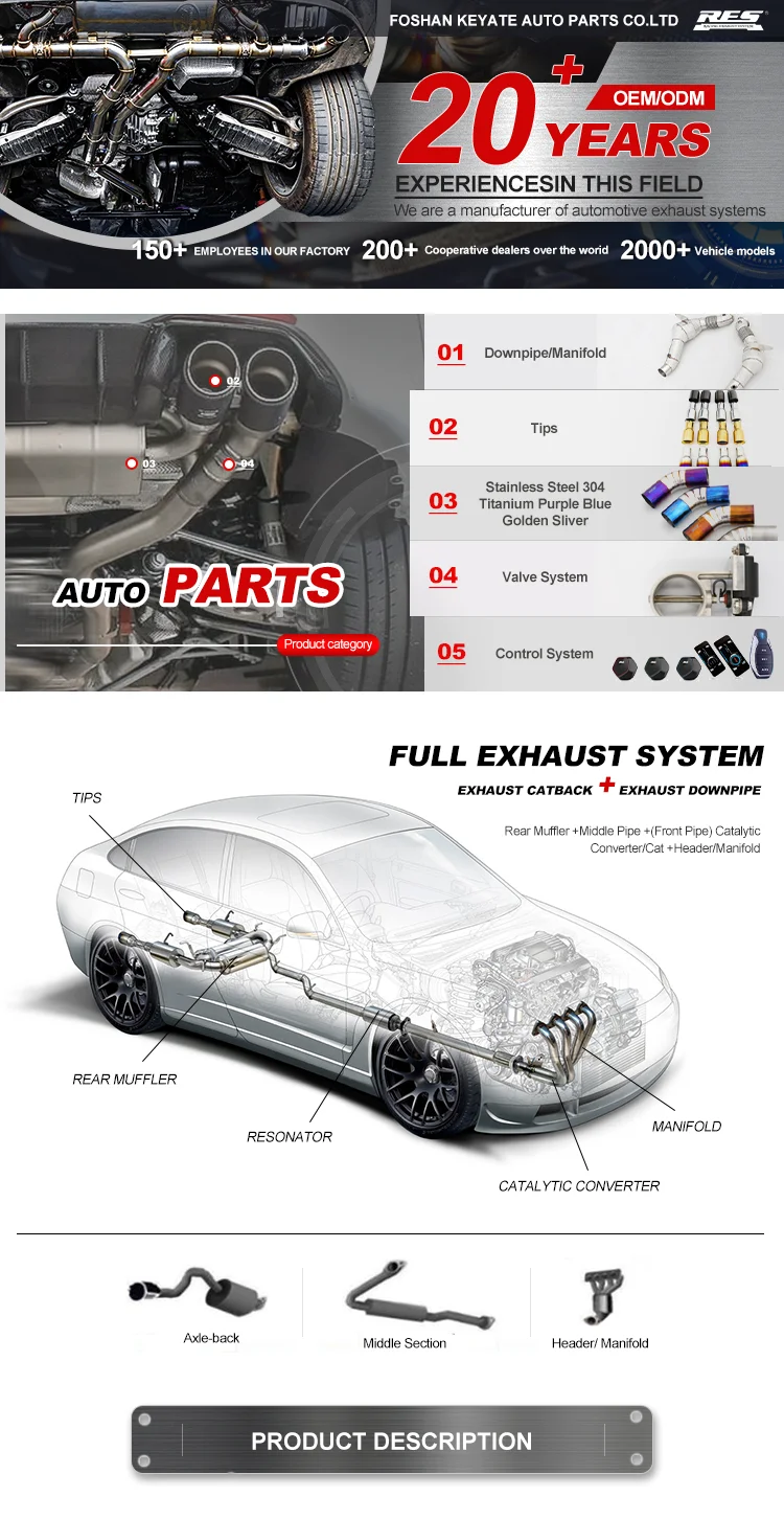 Звуковой глушитель для Tundra Titanium Valvetronic Exhaust Catback System For 2017 Toyota 5.7L V8