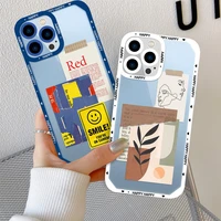 fashion art phone case for iphone 13 11 12 pro max mini x xr xs max 7 8 plus se 2 2020 lens protection transparent soft cover