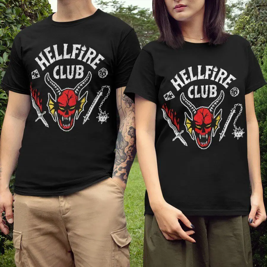 

Stranger Things 4 Hellfire Club Skull & Weapons Tee Shirt
