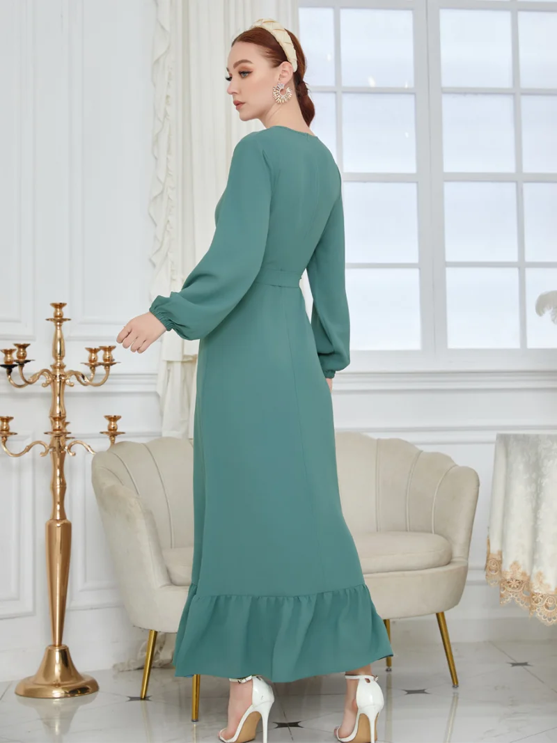 Dress Eid Muslim Women Saudi Arabic Abaya Party Belt Dresses Ramadan Abayas Caftan Kaftan Elegant Vestidos Dubai Arab Turkey