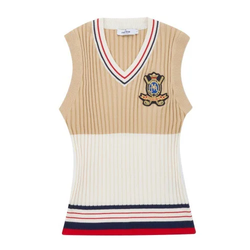 Women's Golf Knit Vest Autumn/Winter V-Neck Vest Elastic Slim Fit Golf Sleeveless Top Outdoor sports casual women's jersey