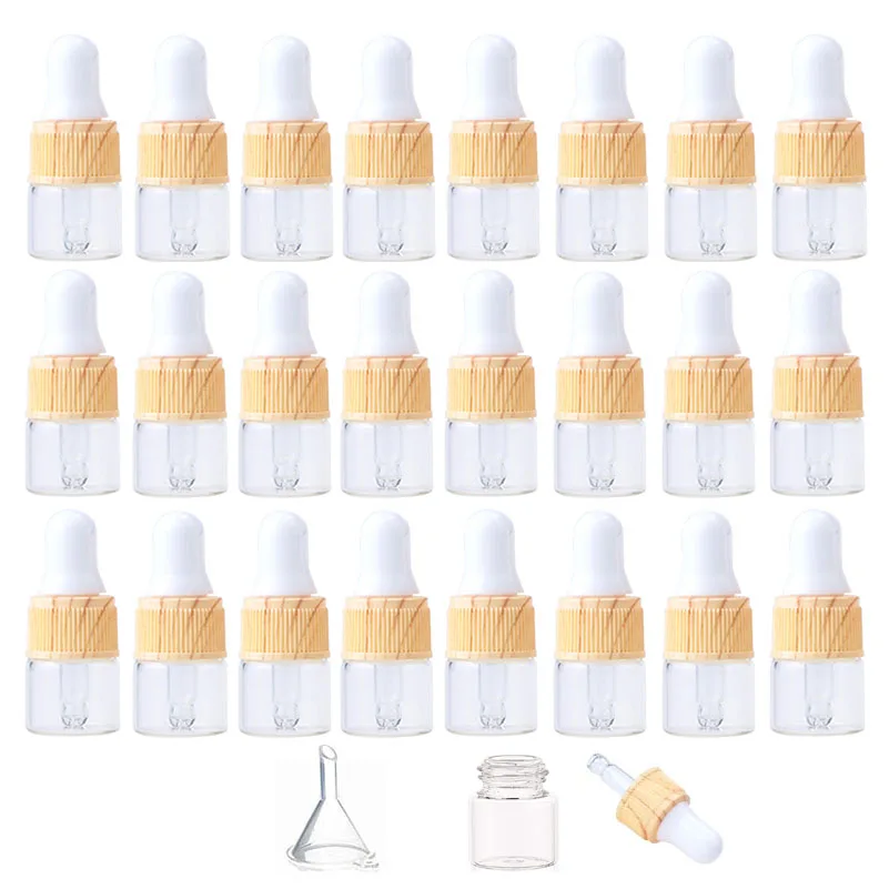 

20/30/50pcs Transparent Glass Dropper Bottle With Pipette Empty Mini Essential Oil Bottle Refillable Sample Bottle 2ml 3ml 5ml