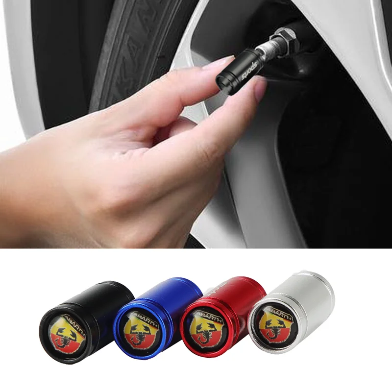 

4PCS Car Sport Wheel Tire Valve Caps Cover For Abarth Stilo Palio Bravo For Fiat 500 Auto Accessories