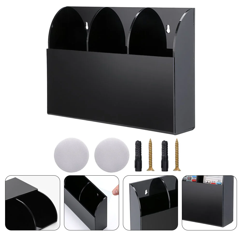 

Черный контейнер-держатель для контроллера, коробка для ручек, настольный органайзер, настенное крепление, держатели для хранения с дистан...