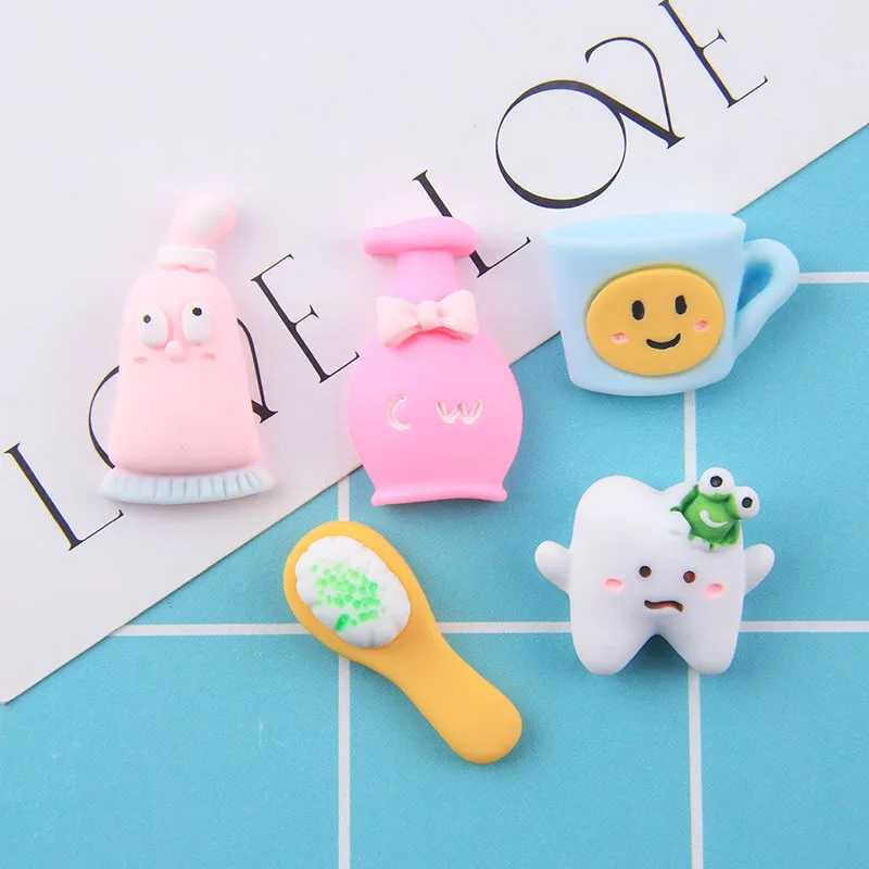 

10 шт. Новая полимерная Смешанная зубная паста плоская на спине, кабошон для скрапбукинга Kawaii DIY украшения аксессуары зубная щетка из смолы с...