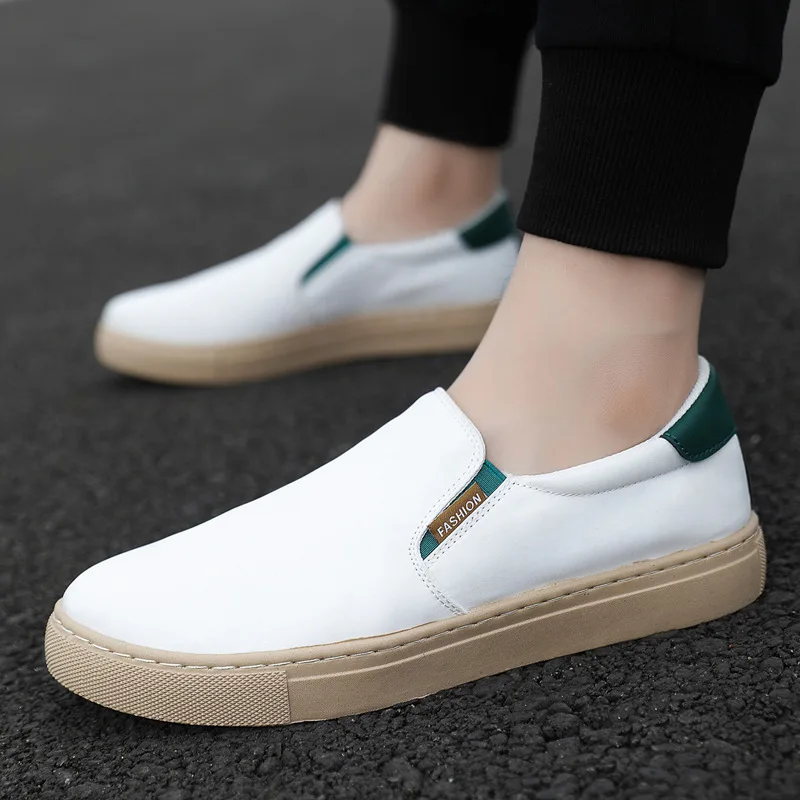 

White Canvas Sneakers Men Summer Loafers Shoes Man Sneakers Men's Slip-Ons Sporty British Daily Outdoor Walking Driving Shoes