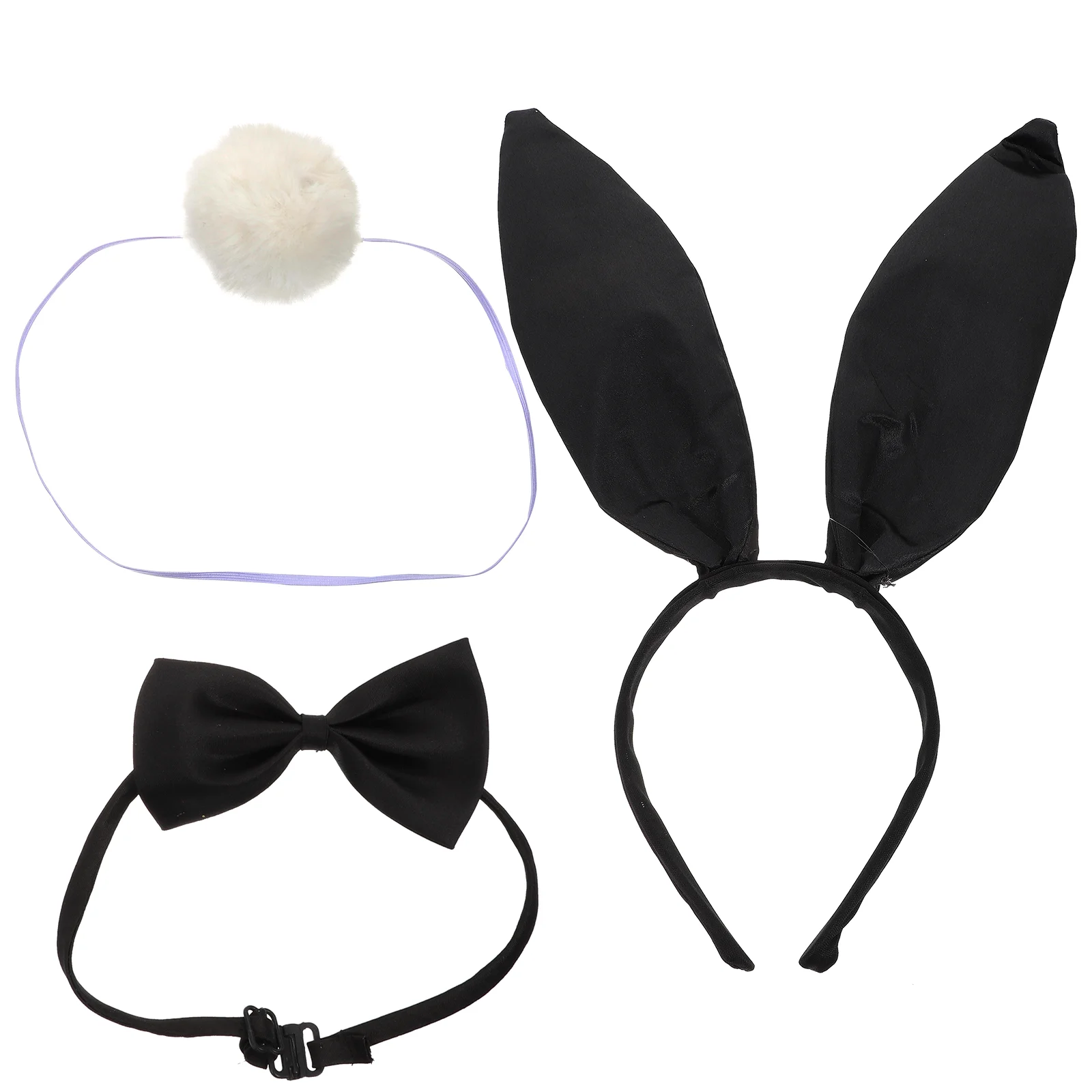 

Повязка на голову с ушками кролика интересный костюм реквизит из трех предметов костюм галстук-бабочка с кроличьим хвостом тканевый декоративный аксессуар