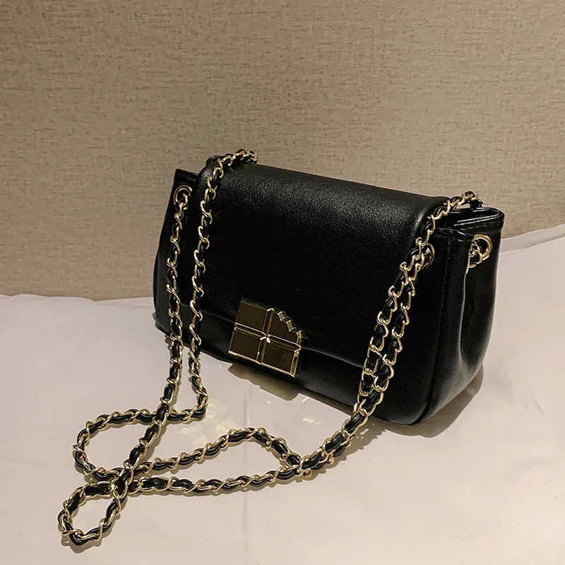 Ladies High Quality Leather Shoulder Bags For Women Long Gold Chain Shoulder Bags Bags Luxury Handbags Crossbody Bags For Women