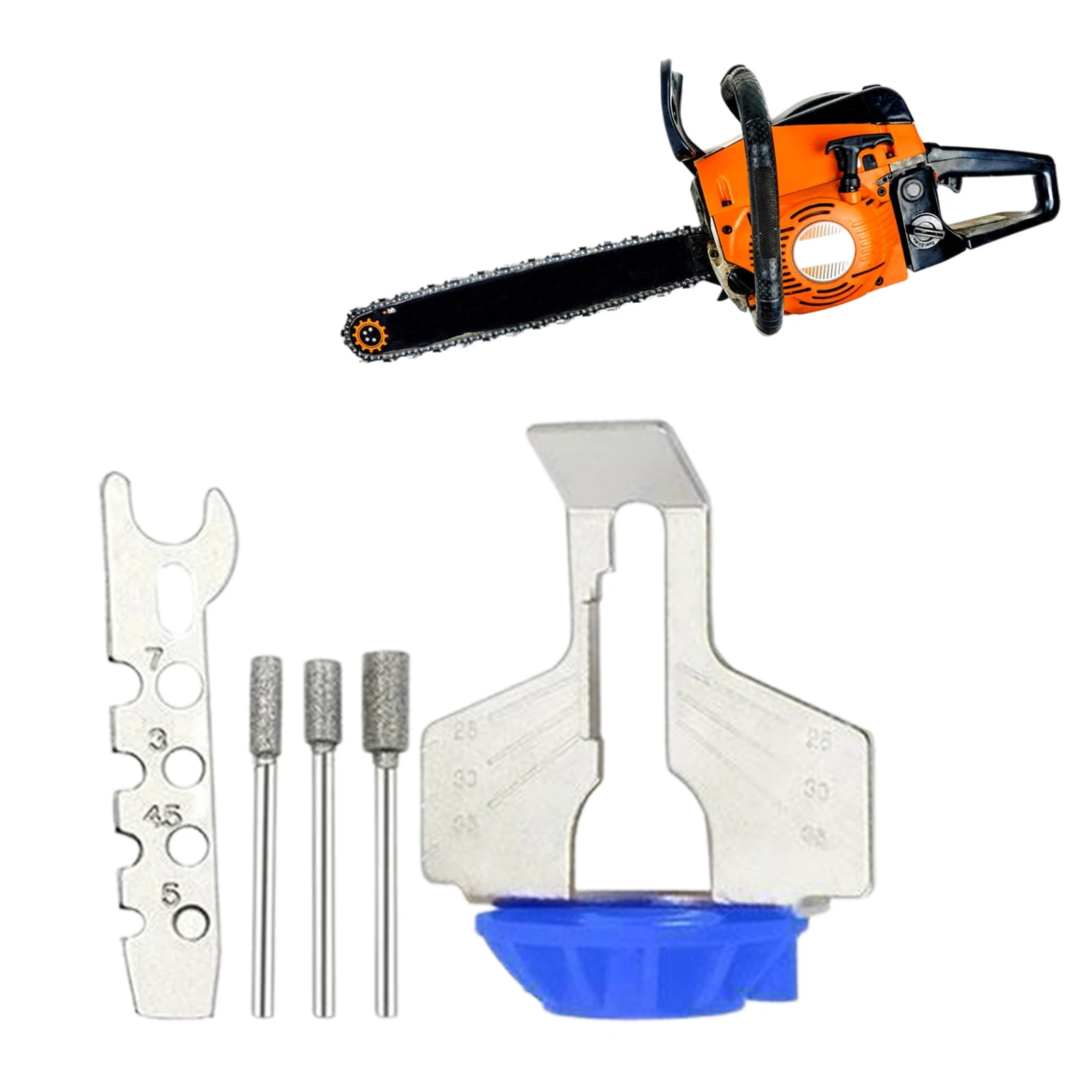 

Chain Saw Sharpening Kits Electric Chainsaw Sharpener Kit Chain Saw Sharpen Tool Set With 3 Size Diamond Sharpening Wheels Angle