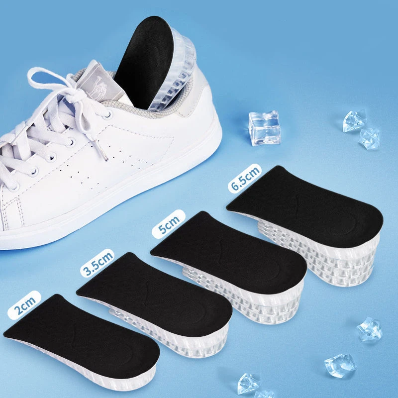 2-6cm Silica Gel Invisible Height Increase Half Insole 3-Layer Air Cushion Height Lift Adjustable Shoes Pad Heel Lifting Inserts