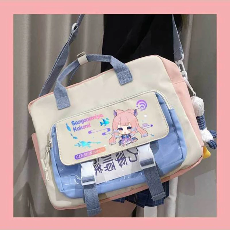 

Женский рюкзак-мессенджер Genshin Impact Kamisato Ayaka, универсальная сумка-тоут на плечо большой вместимости для студентов и школьников