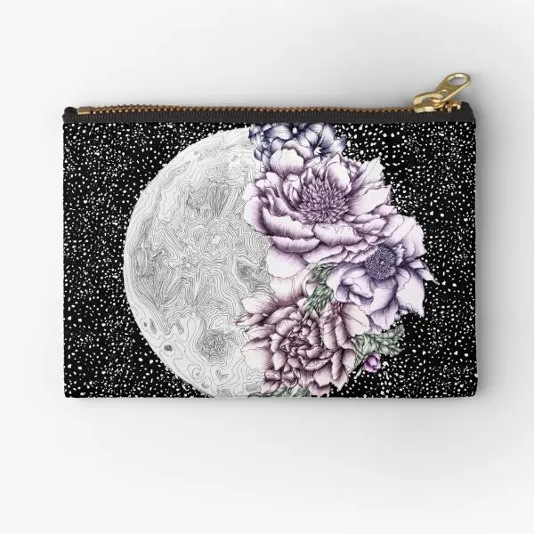 

Moon Abloom Ii Zipper Pouches Women Cosmetic Bag Key Panties Underwear Socks Small Pocket Men Wallet Coin Pure Storage Money