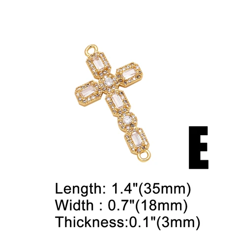 OCESRIO модные белые хрустальные подвески с большим крестом для браслета, медные позолоченные радужные распятие, аксессуары de joyería chma286