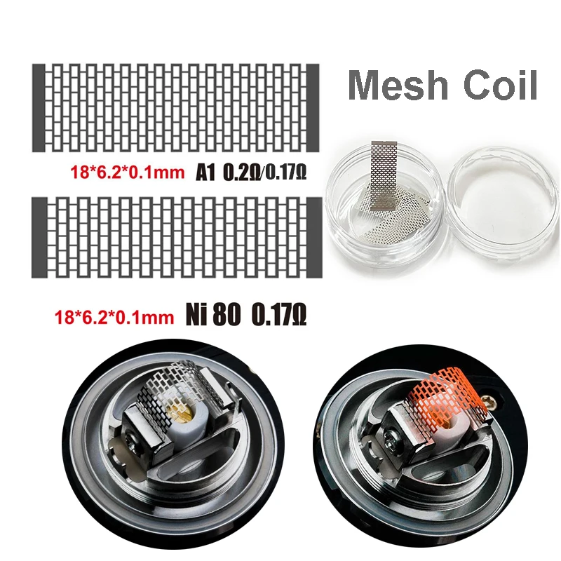 

50 коробок 18*6,2 м Nexmesh сетчатая катушка Ni80 KA1 0.2ohm 0.17ohm для Zeus X RTA