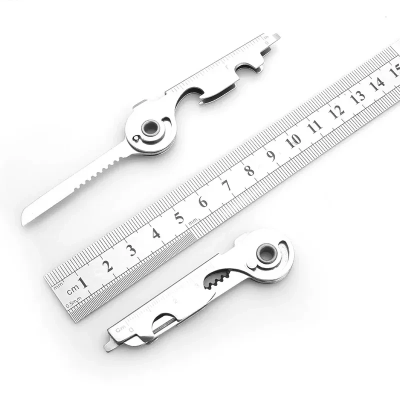 

6-in-1 Key Chain Screwdriver Opener Knife Stainless Steel Multi-Function EDC Multi Mini Knife Unboxing Tool Knife Screwdriver
