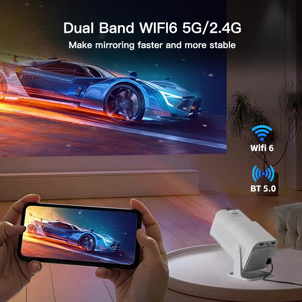 Умный Видеопроектор Lyncast HY320 4K Разрешение 400 ANSI 1080P Android 11 Гибкий