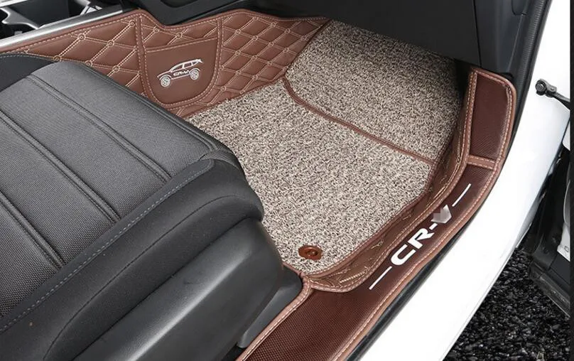 

Brown Car Floor Mats Custom Fit For Honda CRV 2017 Car Styling Auto Floor Mat Car Accessory Carpet Cover