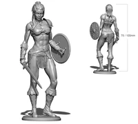 124 75mm 118 100mm resin model female warrior 3d printing figure unpaint no color rw 025