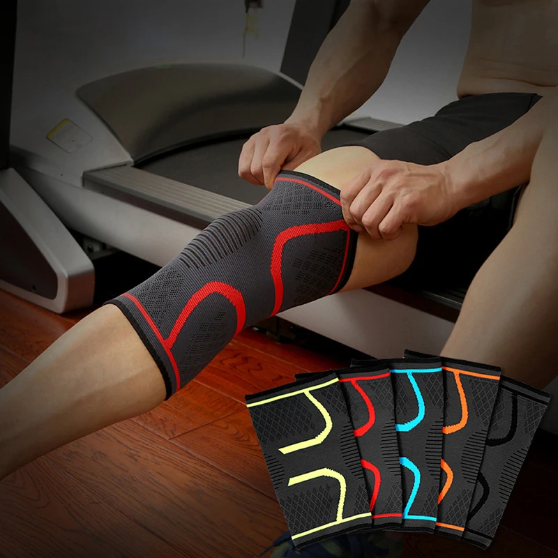 

1Pc Elastic Knee Pads Nylon Sports Fitness Kneepad Fitness Gear Patella Brace Running Basketball Volleyball Support Belt