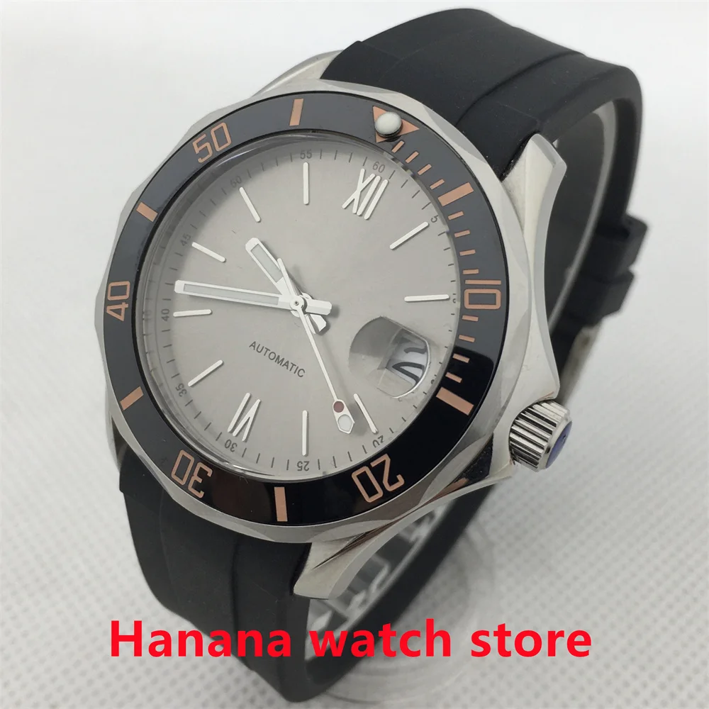 Bliger Новый 41 мм асептический серый циферблат NH35A автоматический мужской