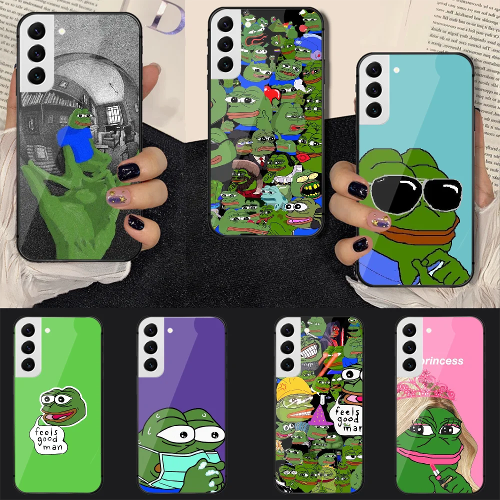 

Pepe Frog Funny Student Tempered Glass Phone Case Cover For Samsung Galaxy A S 9 12 13 20 21 22 32 33 Fe 5G Plus Ultra