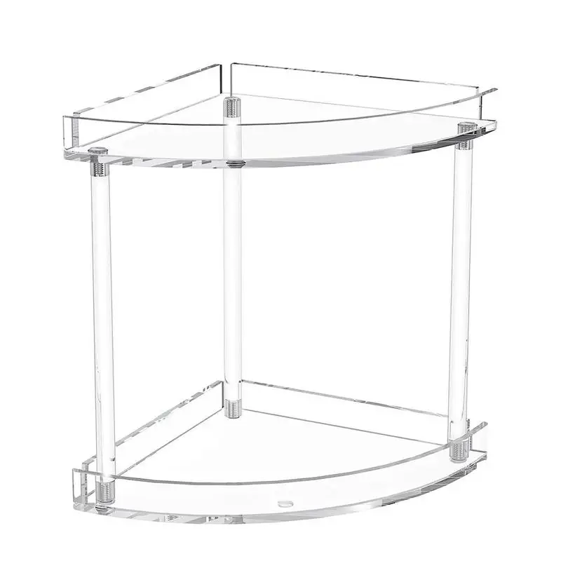 

Органайзер для ухода за кожей для туалетного столика, 2 яруса, прозрачный акриловый угловой органайзер для ванной комнаты, счетчик-организатор туалетные столики для макияжа и