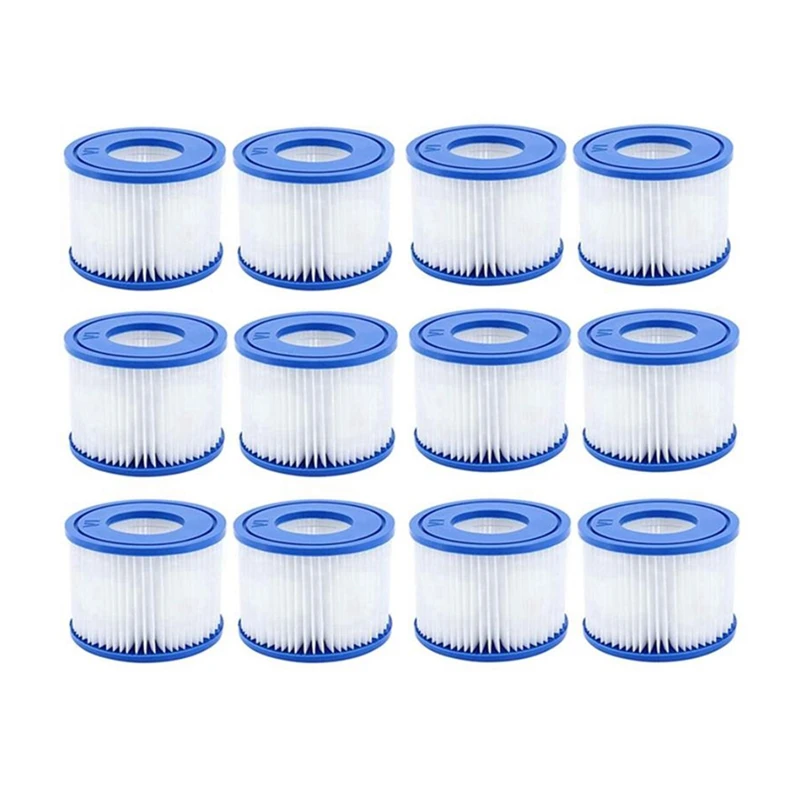

12Pcs Pool Filter,Type VI Replacement Cartridge For Bestway Spa,Hot Tub Filters For Lay-Z-Spa,For Coleman Saluspa Filter