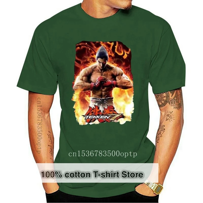 

Fashion Mens Tekken 7 Kazuya Mishima Graphic Printed T Shirts Men T Shirt 100% Cotton Print Shirts