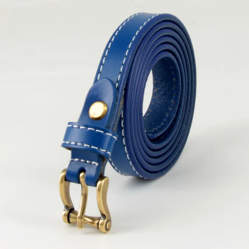 

For Women Female Cowskin Leather Belts A variety of color Thin belt Return to the ancients Pin Buckle Genuine Leather Belt